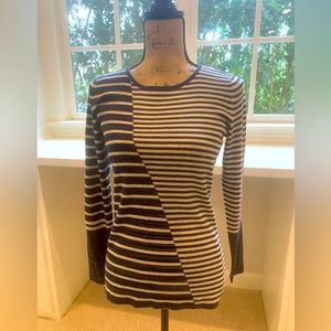 Nic + Zoe Sweater Blue Striped Size SM